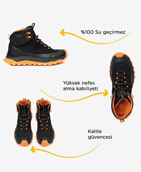 Erkek Siyah Turuncu Su Geçirmez Outdoor Bot