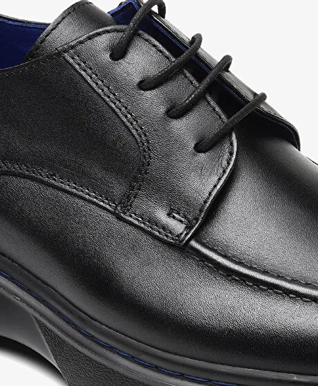 Erkek Siyah Hakiki Deri Oxford Ayakkabı