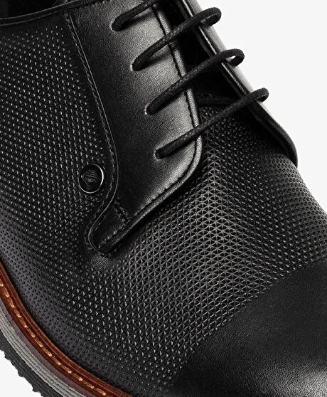 Erkek Siyah Hakiki Deri Klasik Ayakkabı