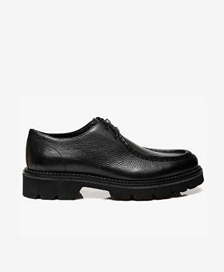 Erkek Siyah Hakiki Deri Oxford Ayakkabı