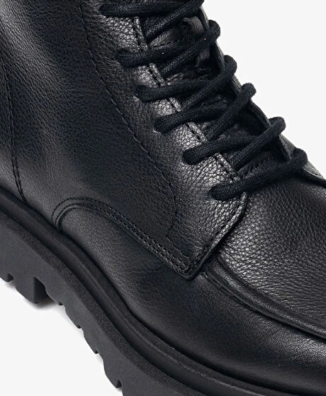 Erkek Siyah Hakiki Deri Casual Bot