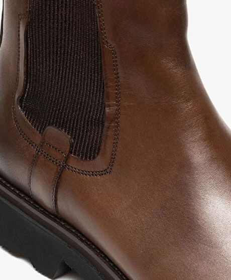 Erkek kahverengi Hakiki Deri Casual Bot