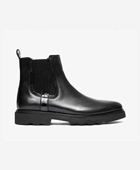 Erkek Siyah Hakiki Deri Casual Bot