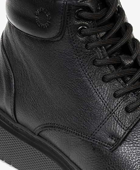 Erkek Siyah Hakiki Deri Casual Bot