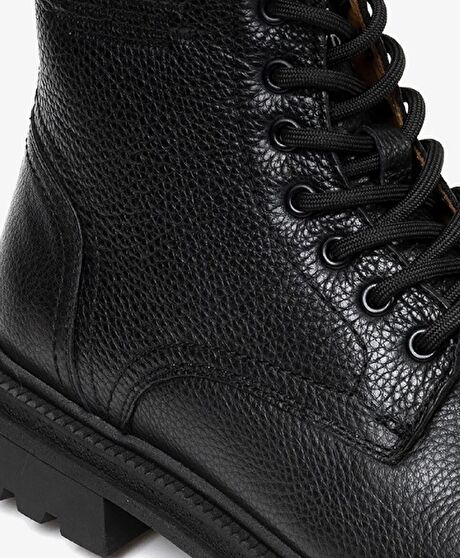 Erkek Siyah Hakiki Deri Casual Bot