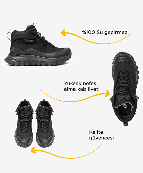 Kadın Siyah Su Geçirmez Outdoor Bot