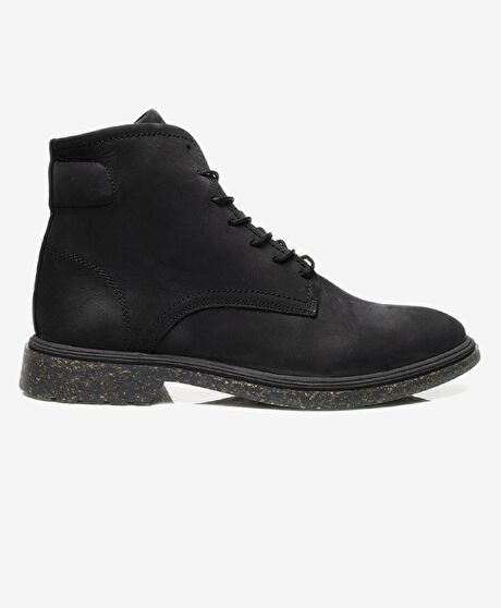 Erkek Siyah Hakiki Deri Klasik Bot