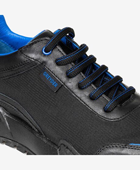 Erkek Siyah Saks Hakiki Deri Spor Ayakkabı