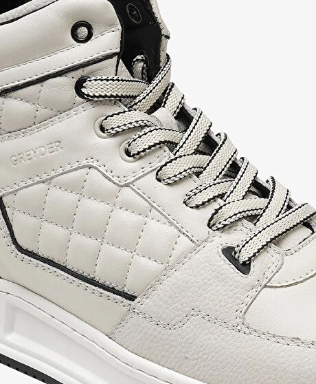 Erkek Beyaz Hakiki Deri Sneaker Bot