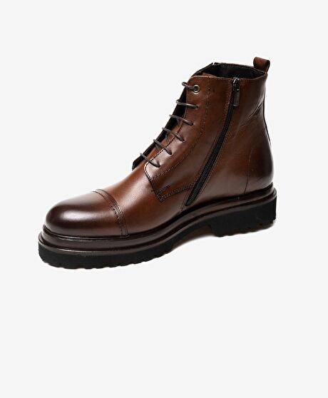 Erkek kahverengi Hakiki Deri Casual Bot