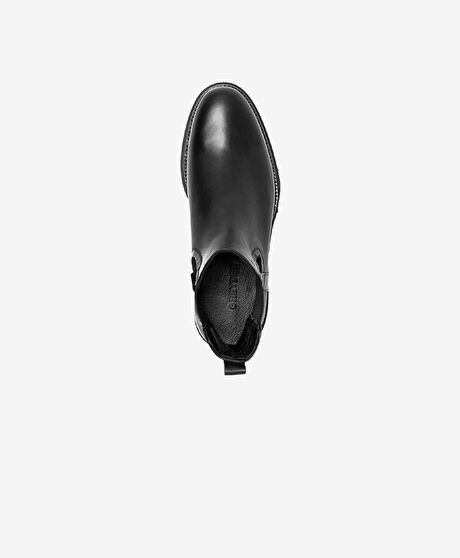 Erkek Siyah Hakiki Deri Casual Bot