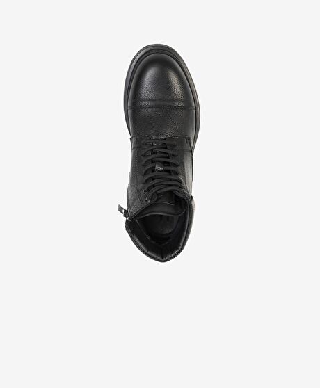 Erkek Siyah Hakiki Deri Casual Bot