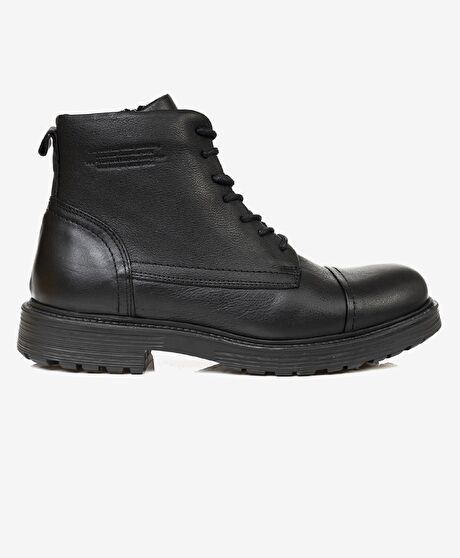 Erkek Siyah Hakiki Deri Casual Bot