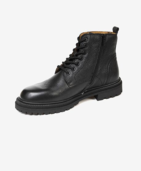 Erkek Siyah Hakiki Deri Casual Bot