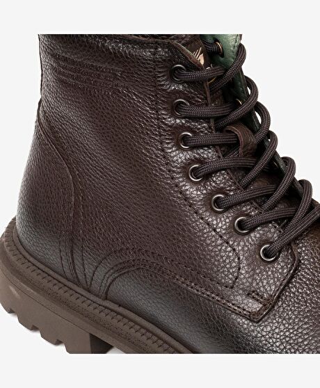 Erkek kahverengi Hakiki Deri Casual Bot