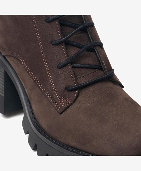 Kadın Kahverengi Hakiki Deri Military Bot