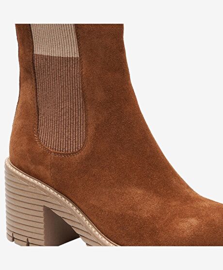 Kadın Taba Hakiki Deri Topuklu Bot
