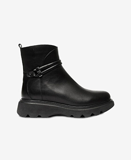 Kadın Siyah Hakiki Deri Comfort Bot