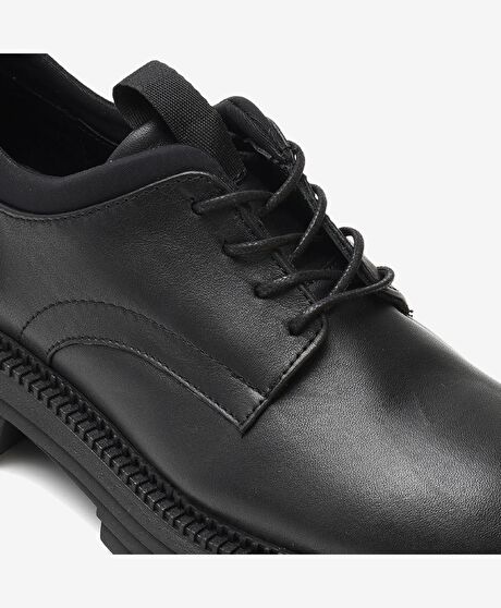 Kadın Siyah Hakiki Deri Oxford Ayakkabı