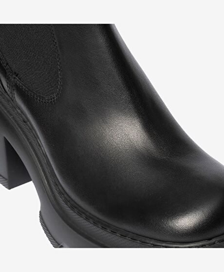 Kadın Siyah Hakiki Deri Chelsea Bot