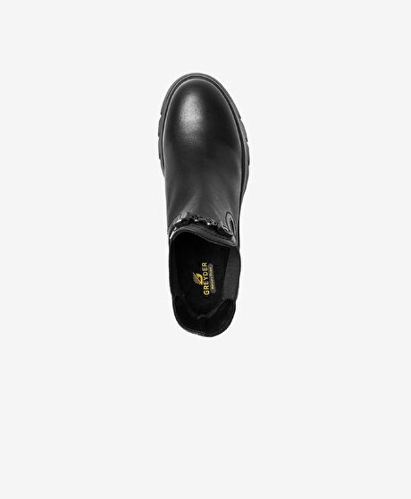 Kadın Siyah Hakiki Deri Chelsea Bot