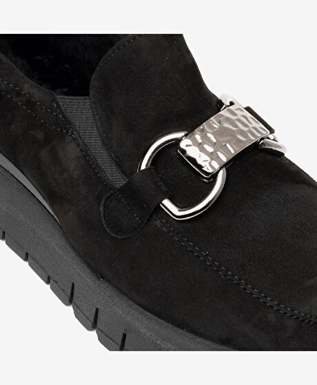 Kadın Siyah Nubuk Hakiki Deri Casual Ayakkabı