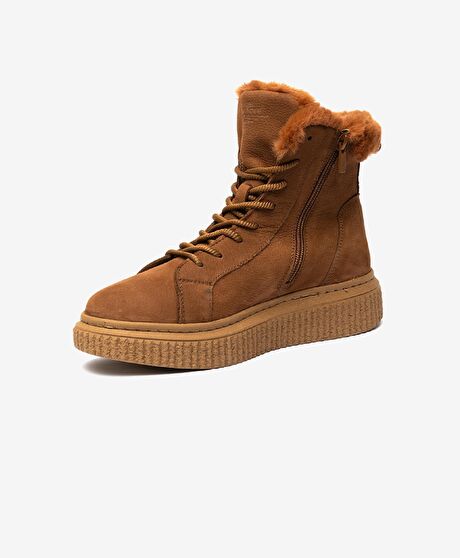 Kadın Tarçın Hakiki Deri Nubuk Comfort Bot