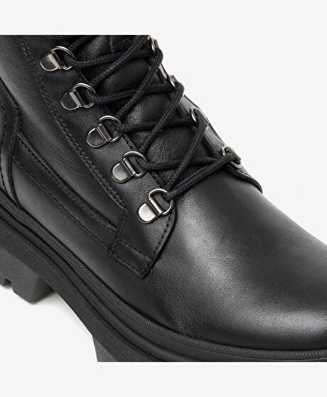 Kadın Siyah Hakiki Deri Termo Light Taban Casual Bot