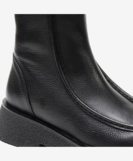 Kadın Siyah Hakiki Deri Memory Foam Taban Casual Bot