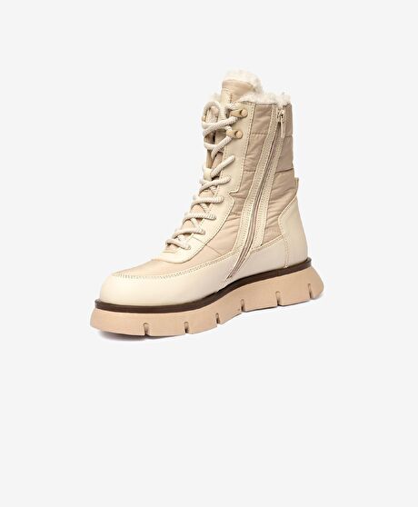 Kadın Ekru Hakiki Deri Casual Bot