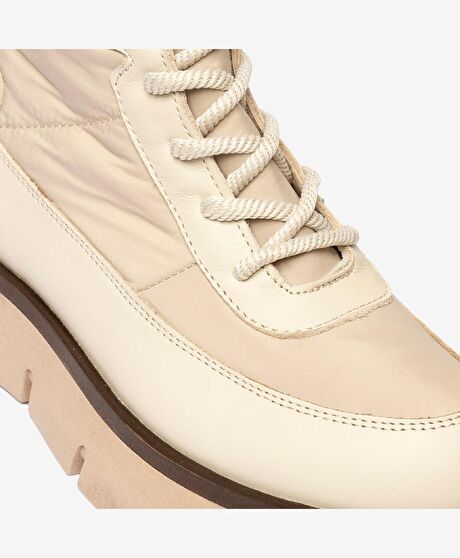 Kadın Ekru Hakiki Deri Casual Bot