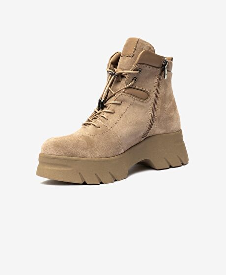 Kadın Vizon Hakiki Deri Süet Comfort Bot