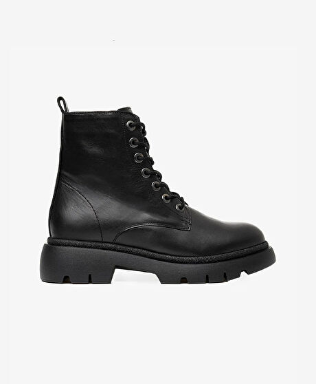 Kadın Siyah Hakiki Deri Casual Bot