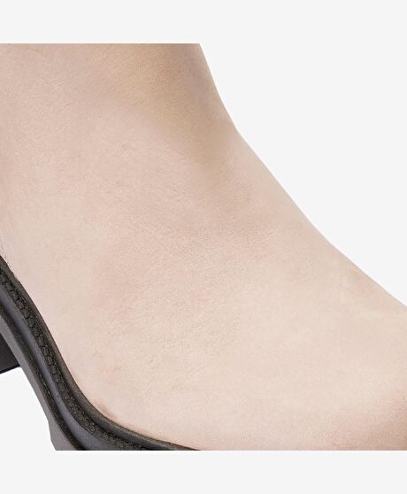 Kadın Vizon Hakiki Deri Topuklu Bot