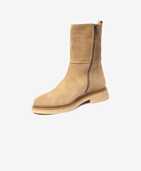 Kadın Sahra Hakiki Deri Topuklu Bot
