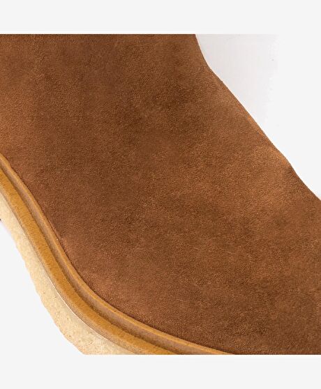 Kadın Tütün Hakiki Deri Termo Taban Topuklu Bot