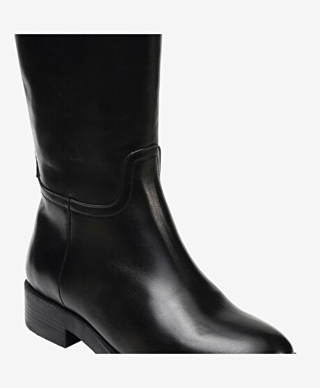 Kadın Siyah Hakiki Deri Termo Taban Çizme