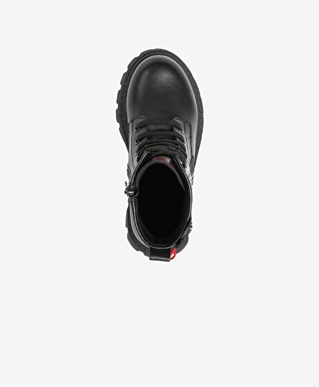 Kız Çocuk Siyah Hakiki Deri Bot