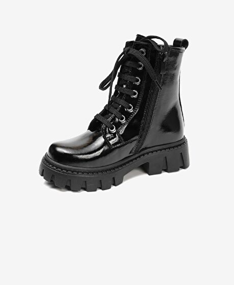 Kız Çocuk Siyah Hakiki Deri Ayakkabı