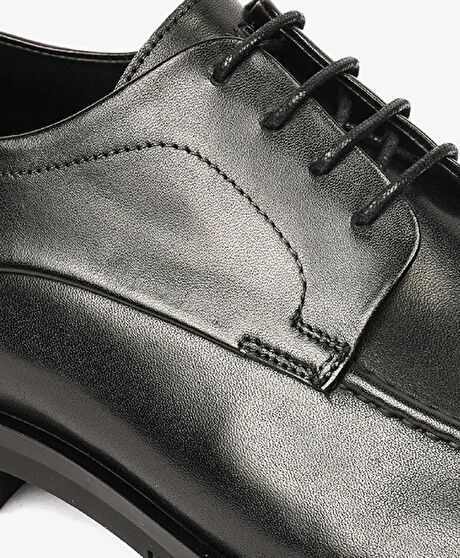 Erkek Siyah Hakiki Deri Klasik Ayakkabı