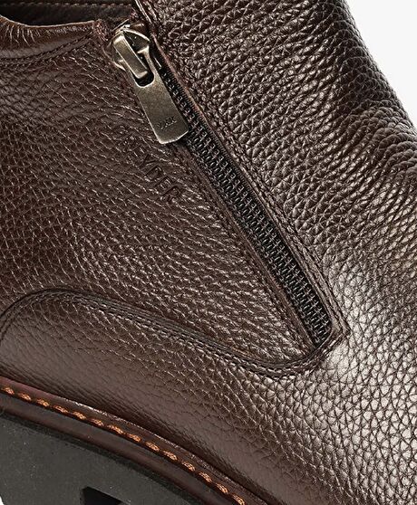 Erkek Kahverengi Hakiki Deri Klasik Bot