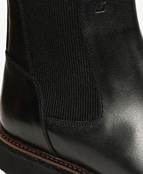 Erkek Siyah Hakiki Deri Chelsea Bot
