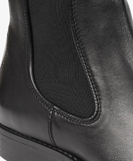 Erkek Siyah Hakiki Deri Chelsea Bot