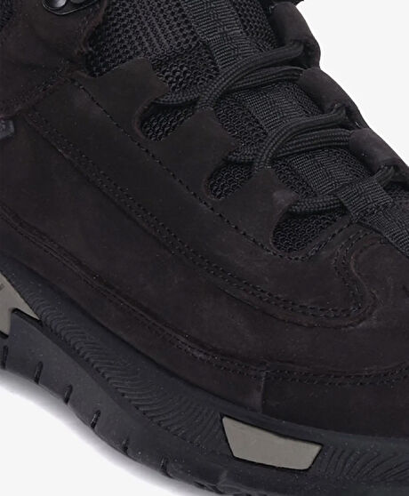 Erkek Siyah Hakiki Deri Sneaker Bot