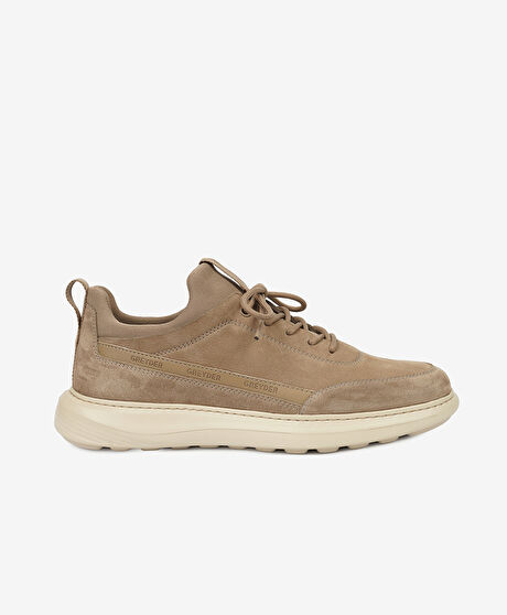 Erkek Vizon Hakiki Deri Sneaker Ayakkabı