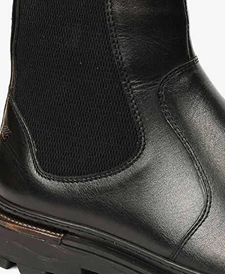 Erkek Siyah Hakiki Deri Chelsea Bot