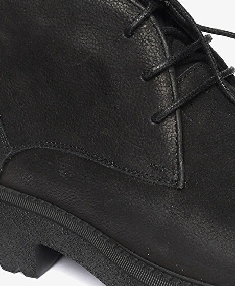 Erkek Siyah Nubuk Hakiki Deri Casual Bot