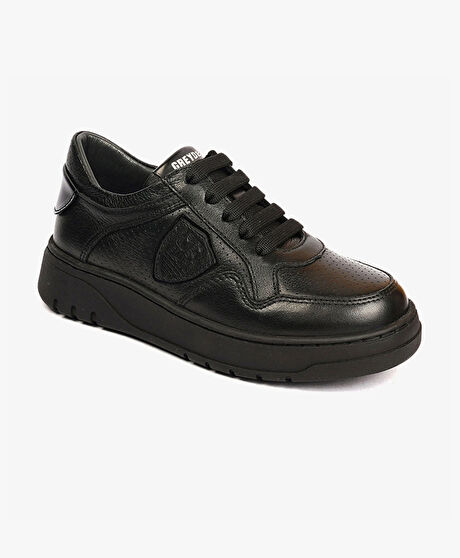 Erkek Çocuk Siyah Hakiki Deri Ayakkabı