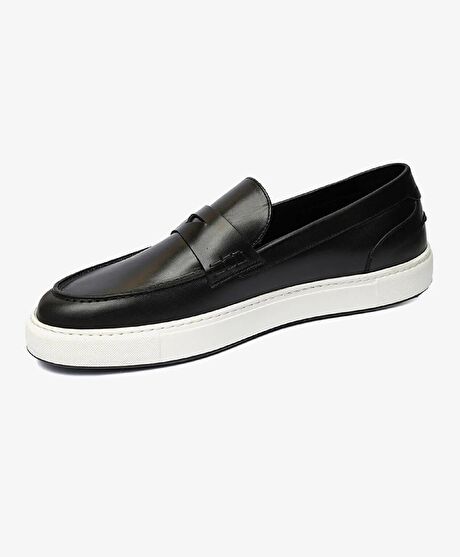 Erkek Siyah Hakiki Deri Casual Ayakkabı