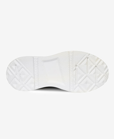 Kadın Siyah Beyaz Hakiki Deri Sneaker Ayakkabı